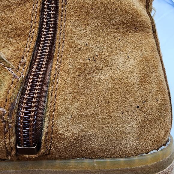 Hush Puppies Chardon Belt Suede Boots Booties Womens Size 7 Cognac Brown Western - Picture 10 of 12